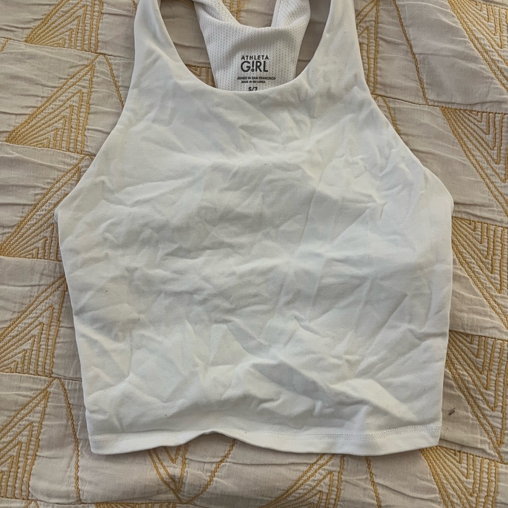 Athleta White Crop Top